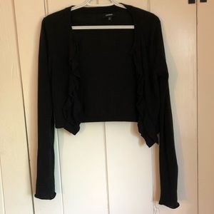 Black cropped lightweight cardigan